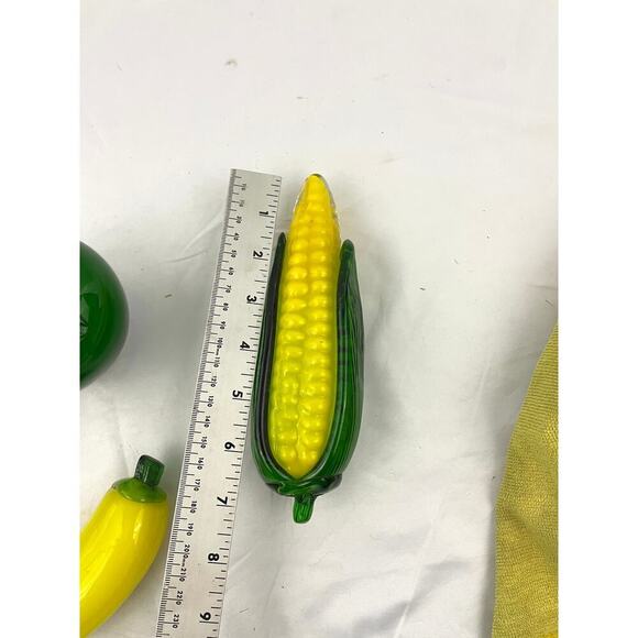 VTG Murano Style Hand Blown Glass Fruits & Vegetables Apple Squash Banana Corn - Picture 11 of 14